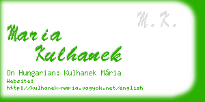 maria kulhanek business card